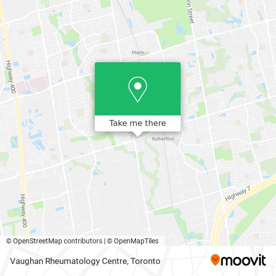 Vaughan Rheumatology Centre map