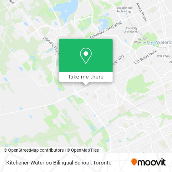 Kitchener-Waterloo Bilingual School map