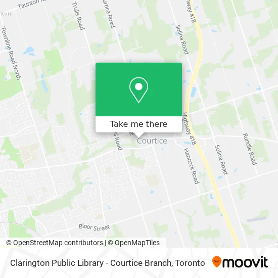 Clarington Public Library - Courtice Branch map