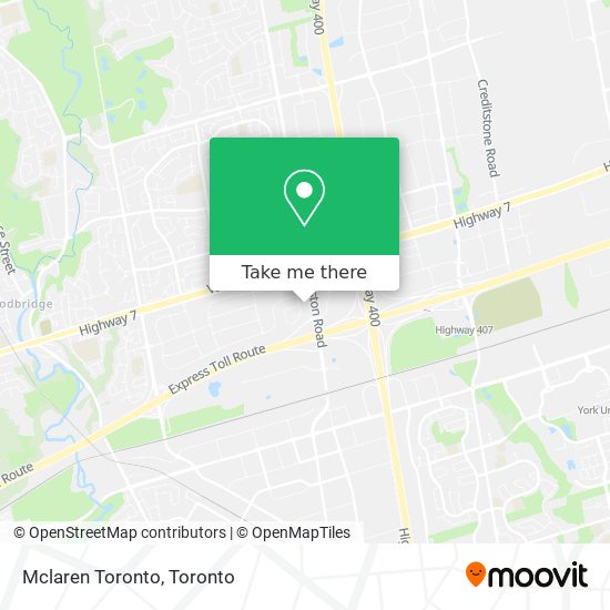 Mclaren Toronto map