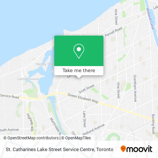 St. Catharines Lake Street Service Centre map