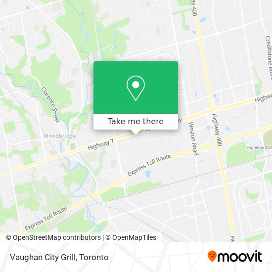 Vaughan City Grill map