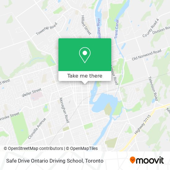 Safe Drive Ontario Driving School map