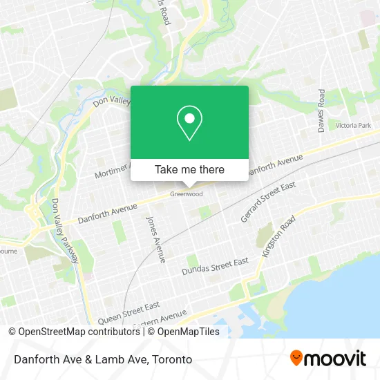 Danforth Ave & Lamb Ave map