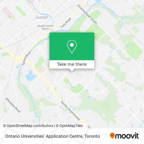 Ontario Universities' Application Centre map