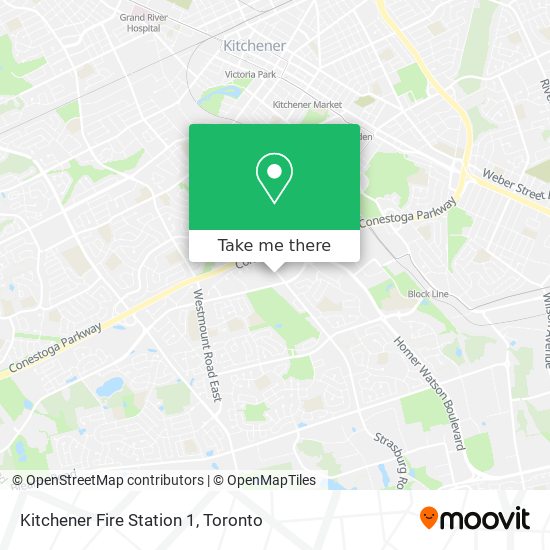 Kitchener Fire Station 1 map