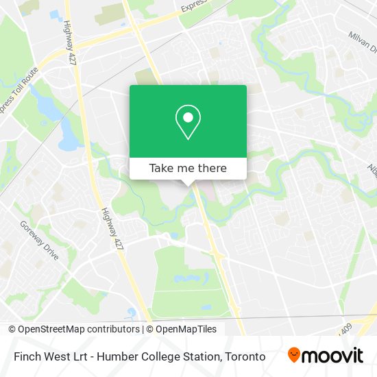 Finch West Lrt - Humber College Station map
