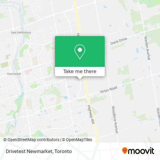 Drivetest Newmarket map