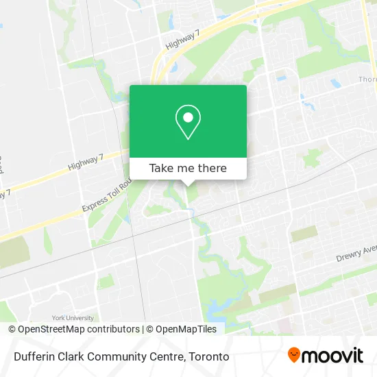 Dufferin Clark Community Centre map