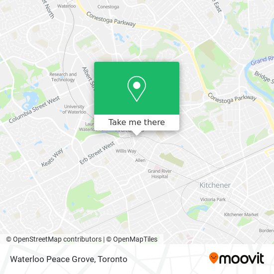 Waterloo Peace Grove map