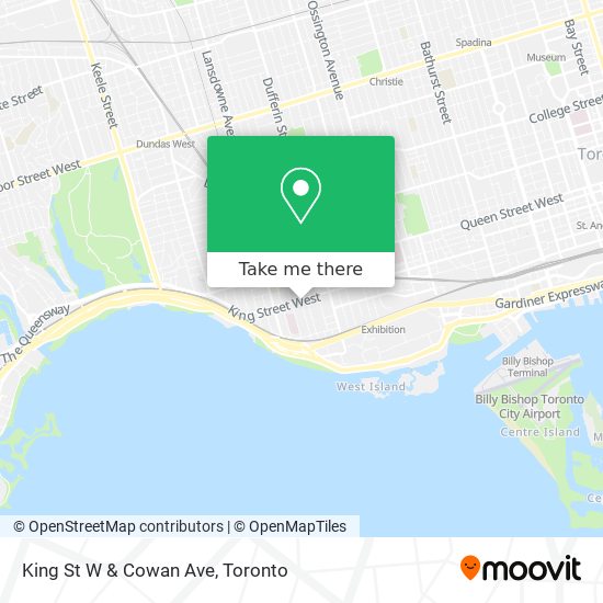 King St W & Cowan Ave map
