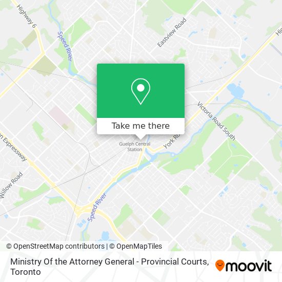 Ministry Of the Attorney General - Provincial Courts map