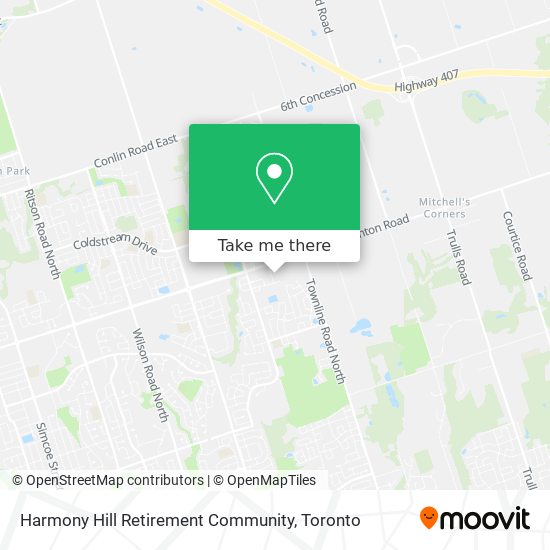 Harmony Hill Retirement Community map