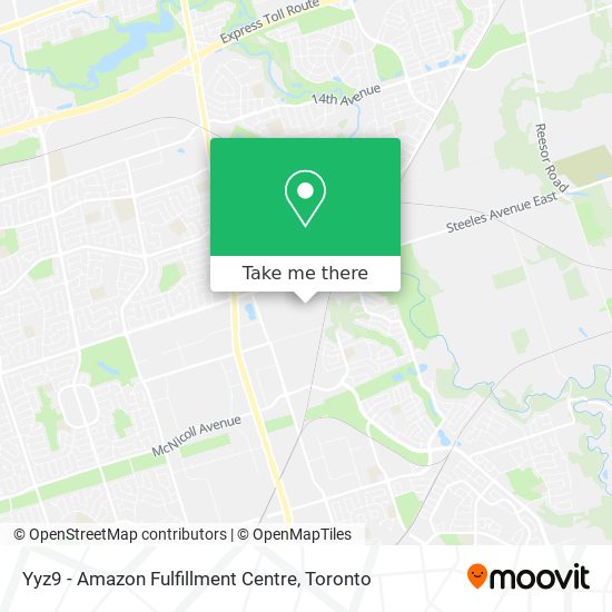 Yyz9 - Amazon Fulfillment Centre map