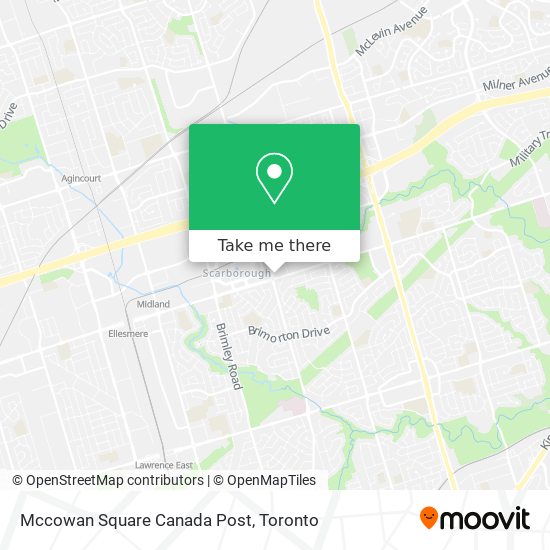 Mccowan Square Canada Post map