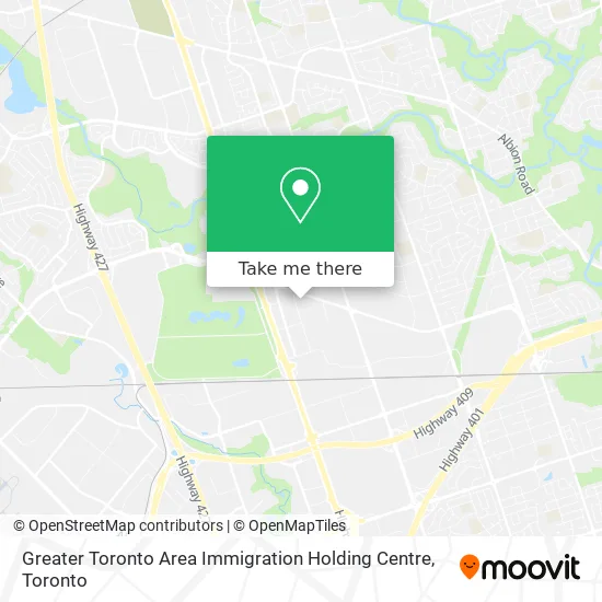 Greater Toronto Area Immigration Holding Centre map