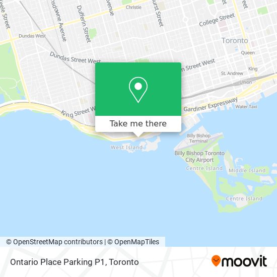 Ontario Place Parking P1 map