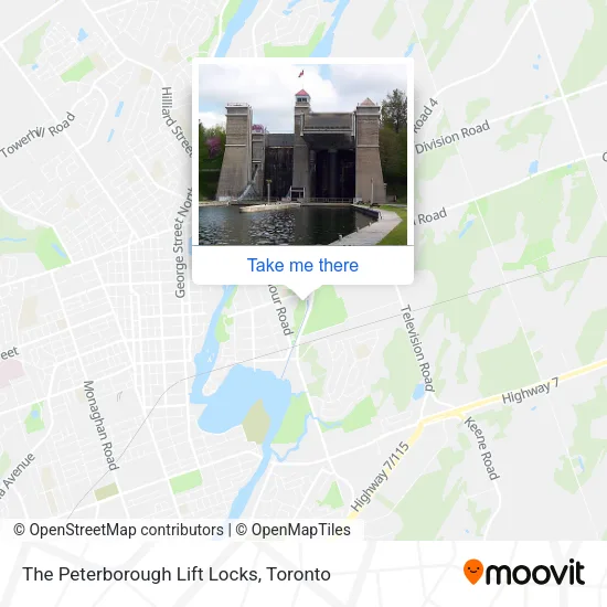 The Peterborough Lift Locks map