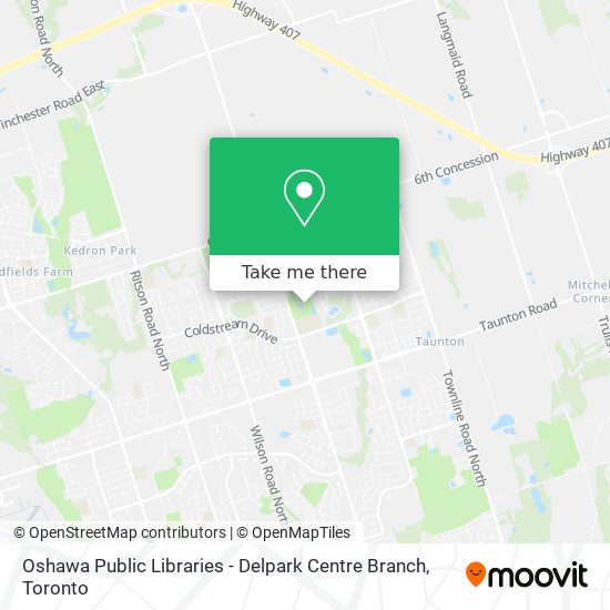 Oshawa Public Libraries - Delpark Centre Branch map