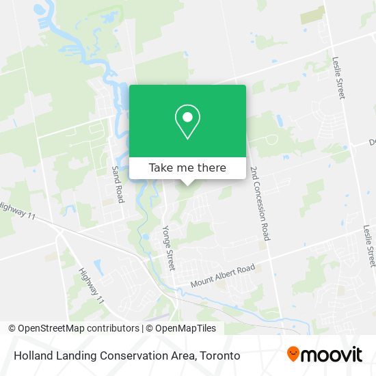 Holland Landing Conservation Area map