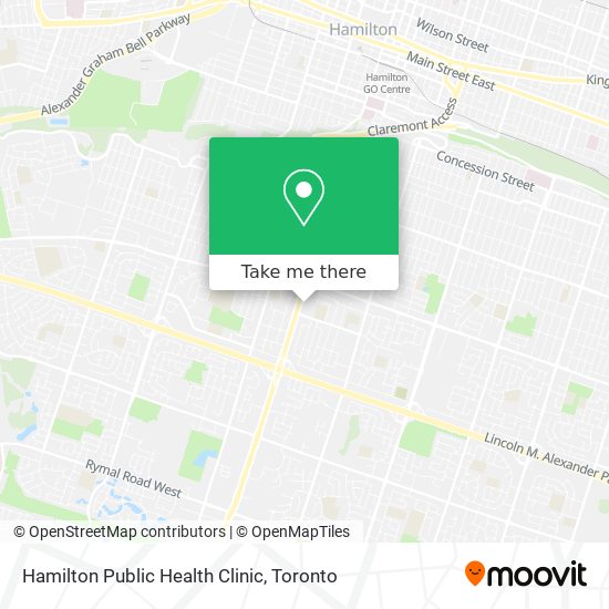 Hamilton Public Health Clinic map