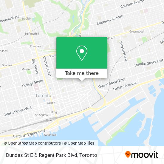 Dundas St E & Regent Park Blvd map