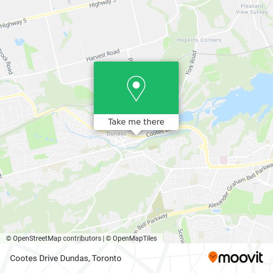 Cootes Drive Dundas map