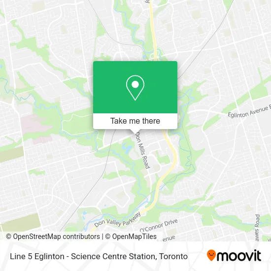 Line 5 Eglinton - Science Centre Station map