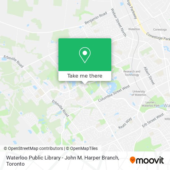 Waterloo Public Library - John M. Harper Branch map