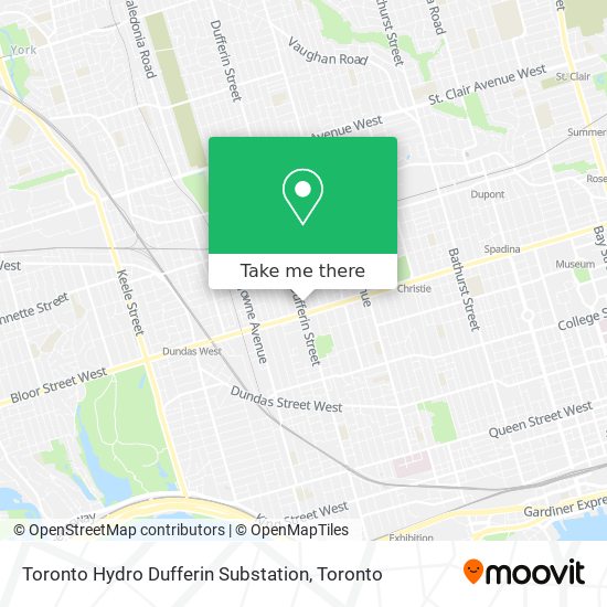 Toronto Hydro Dufferin Substation map