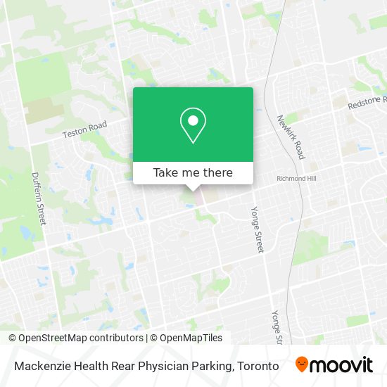 Mackenzie Health Rear Physician Parking plan