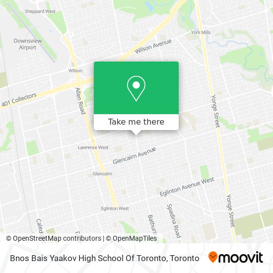 Bnos Bais Yaakov High School Of Toronto map