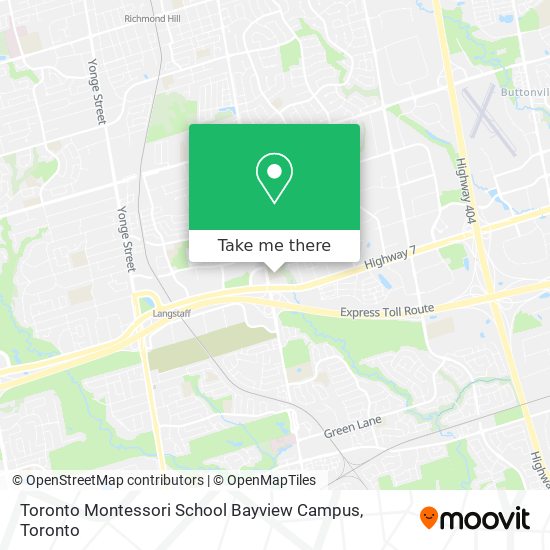 Toronto Montessori School Bayview Campus map