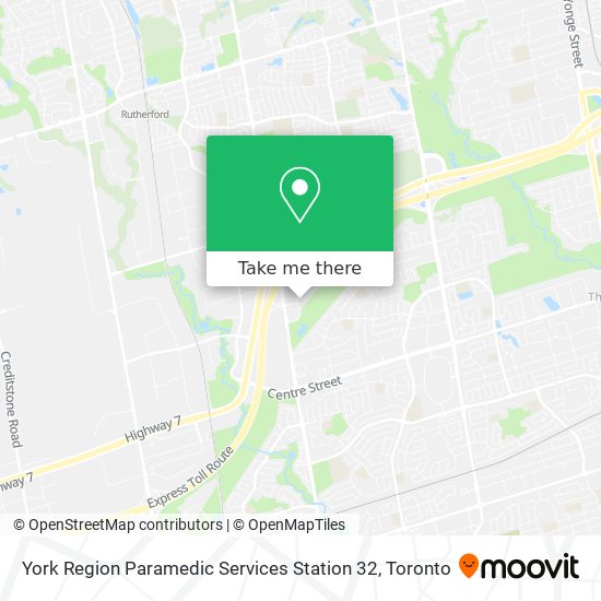 York Region Paramedic Services Station 32 map