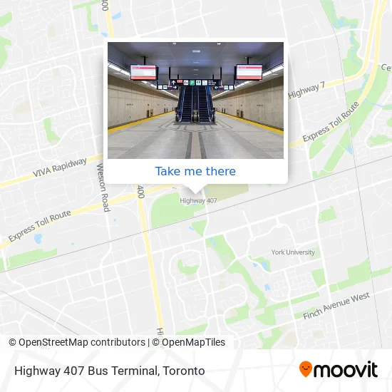 Highway 407 Bus Terminal map