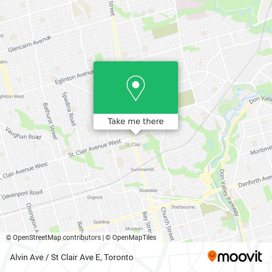 Alvin Ave / St Clair Ave E map