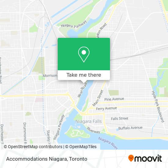 Accommodations Niagara map