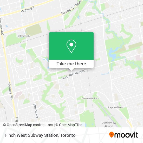 Finch West Subway Station map