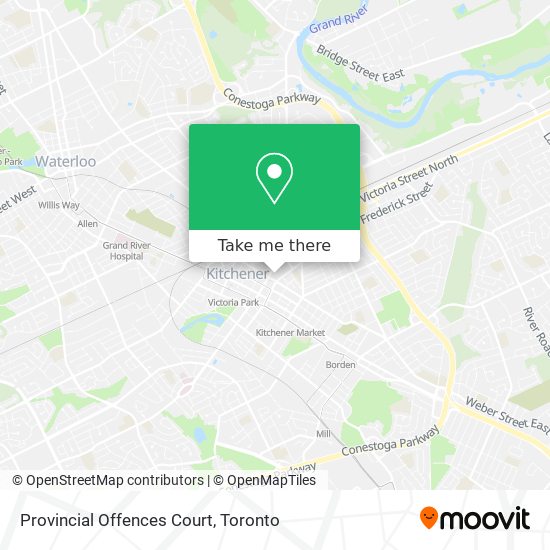 Provincial Offences Court map