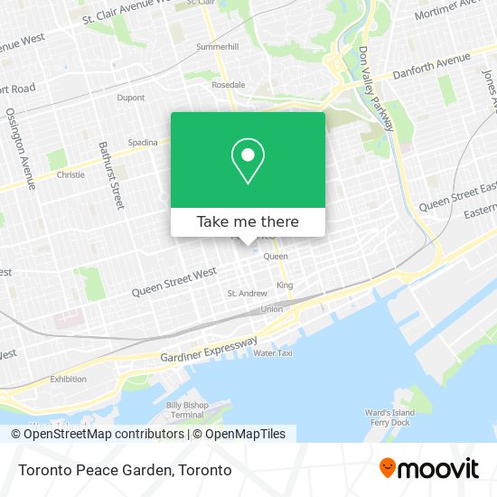 Toronto Peace Garden map