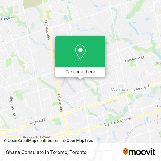 Ghana Consulate In Toronto map