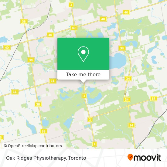 Oak Ridges Physiotherapy map