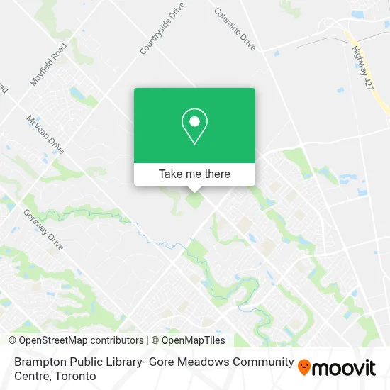 Brampton Public Library- Gore Meadows Community Centre map