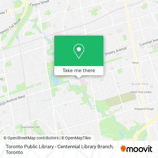 Toronto Public Library - Centennial Library Branch map