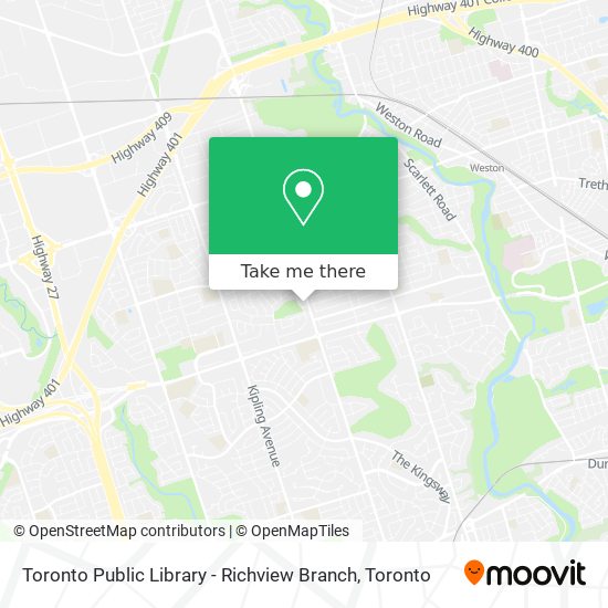 Toronto Public Library - Richview Branch map