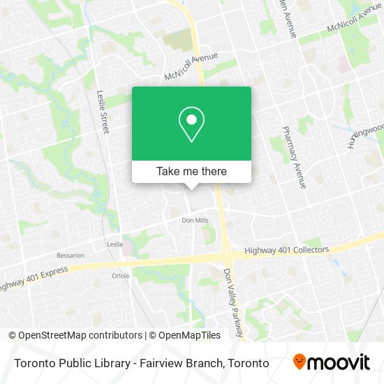 Toronto Public Library - Fairview Branch map