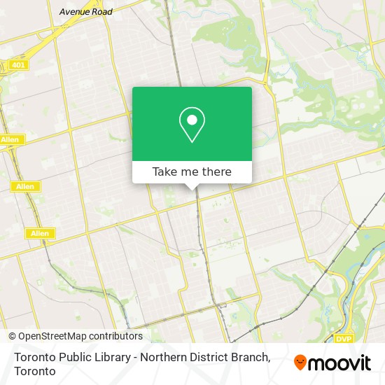Toronto Public Library - Northern District Branch map