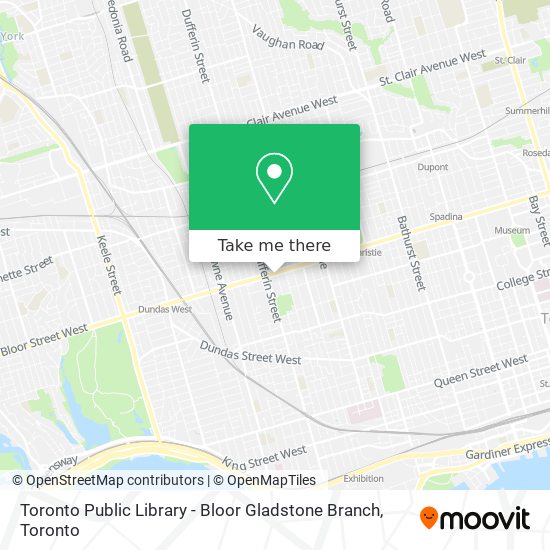 Toronto Public Library - Bloor Gladstone Branch map