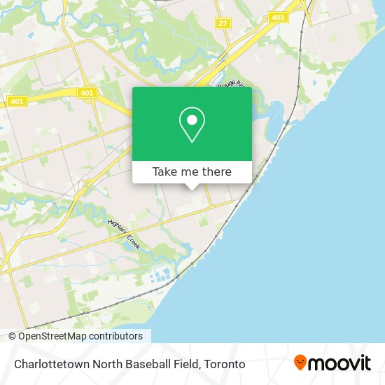 Charlottetown North Baseball Field map