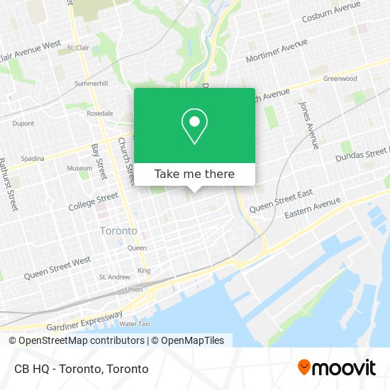 CB HQ - Toronto map